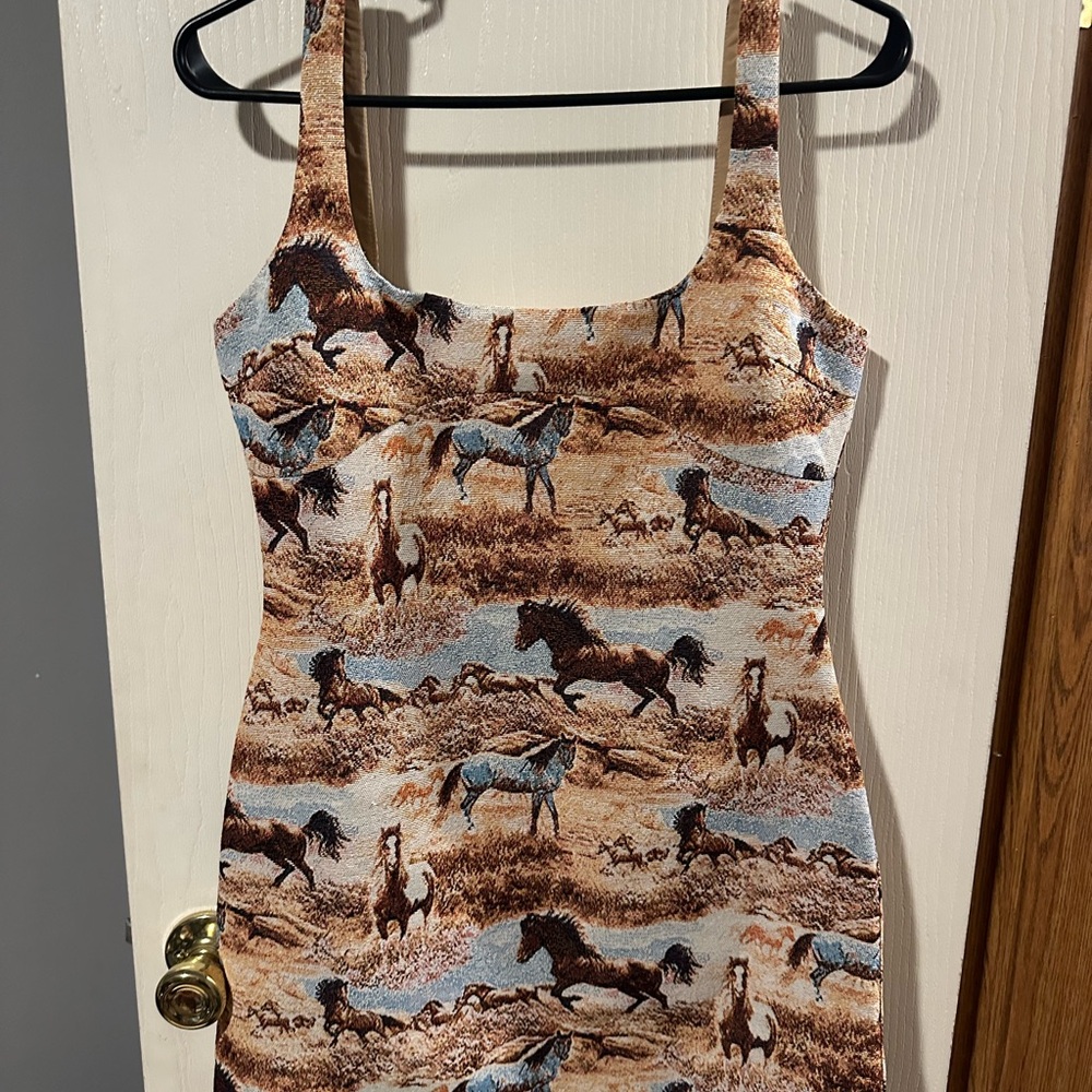 Horse Print Sleeveless Dress